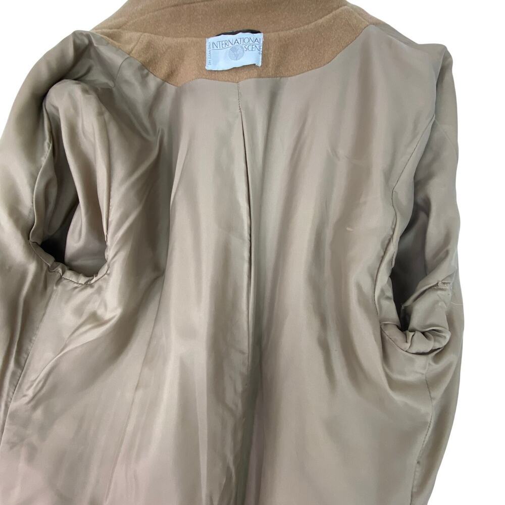 Vintage International Scene Camel Wool Long Double Breasted Maxi Coat Large - Picture 12 of 14